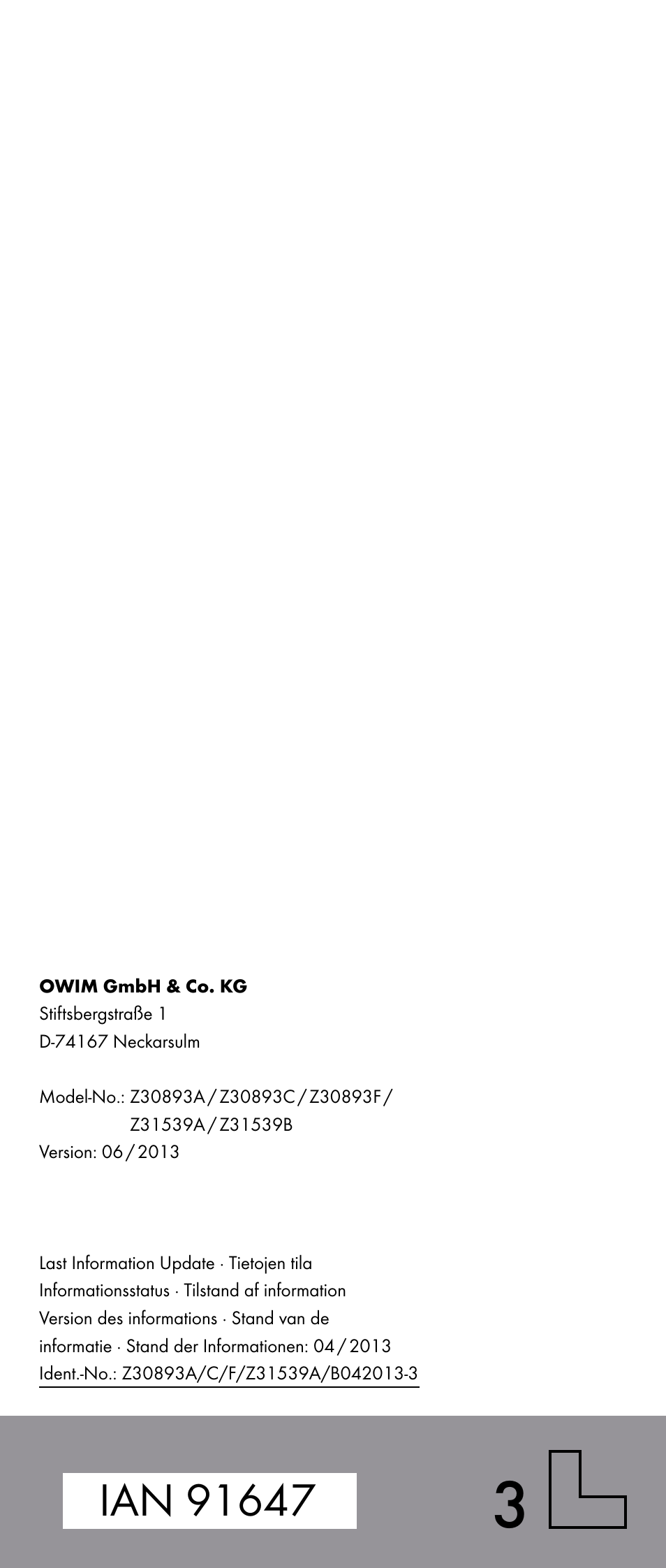 Melinera Z30893A/Z30893C/Z30893F User Manual | Page 36 / 36