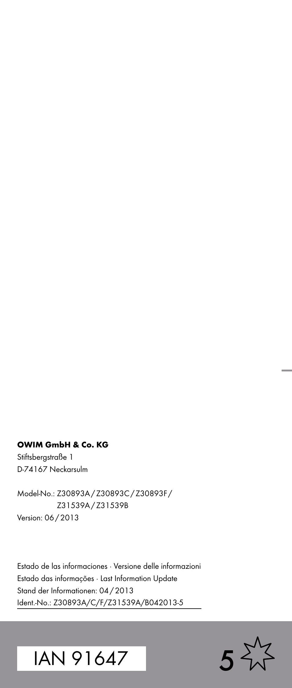 Melinera Z30893A/Z30893C/Z30893F User Manual | Page 29 / 29