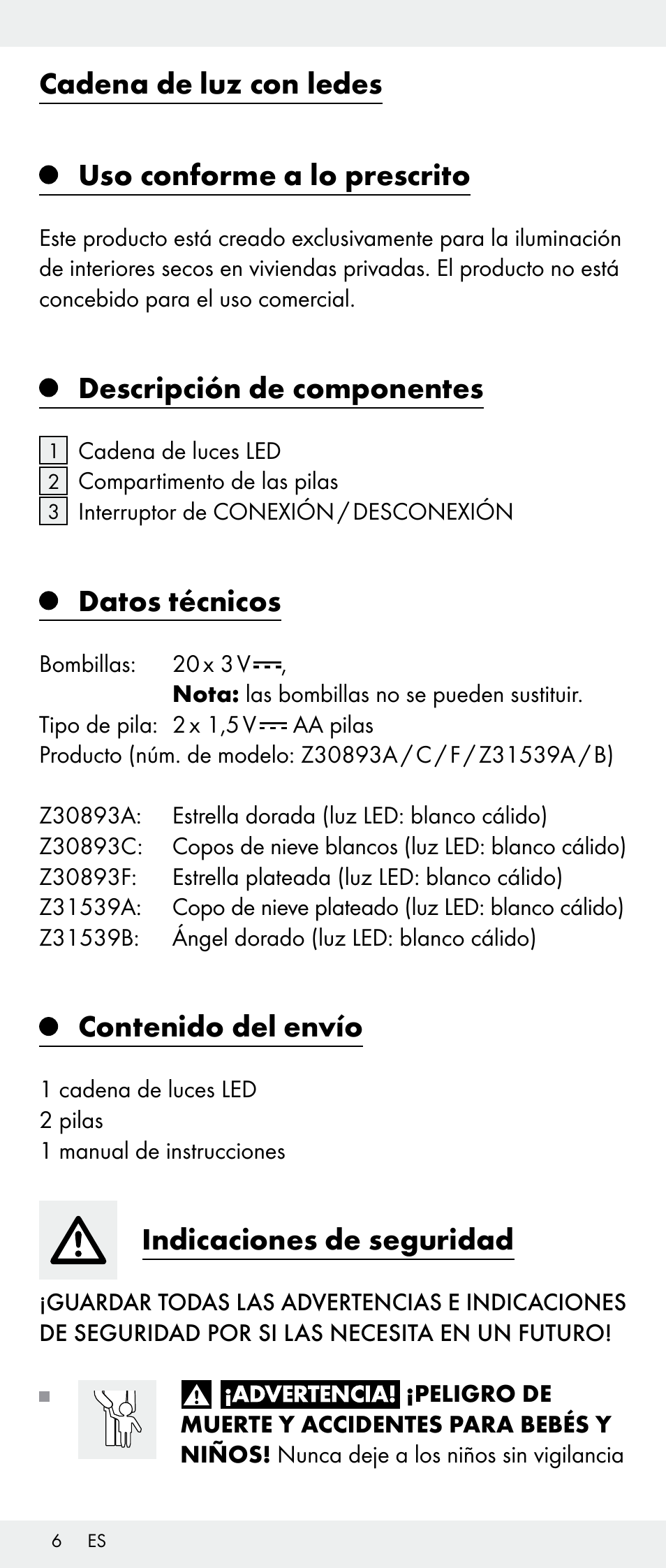 Melinera Z30893A/Z30893C/Z30893F User Manual | Page 6 / 29