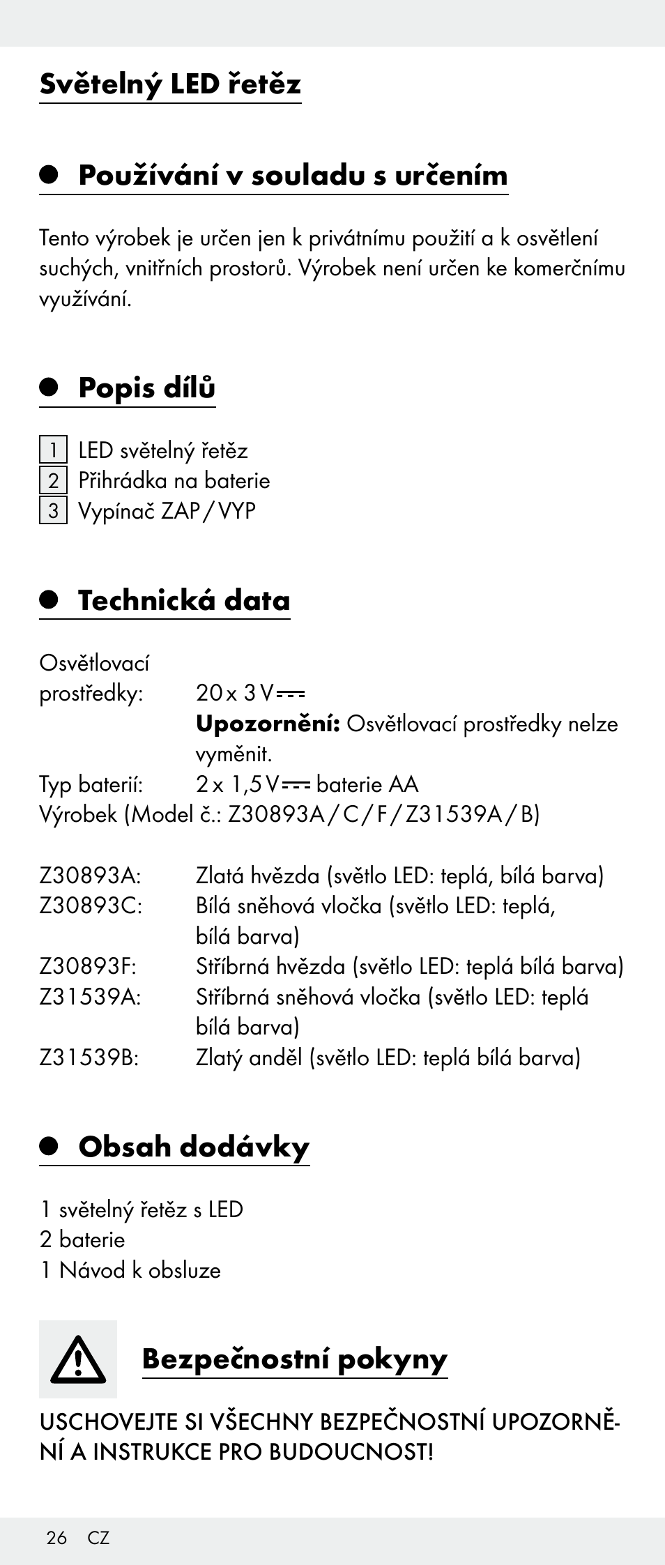 Melinera Z30893A/Z30893C/Z30893F User Manual | Page 26 / 40