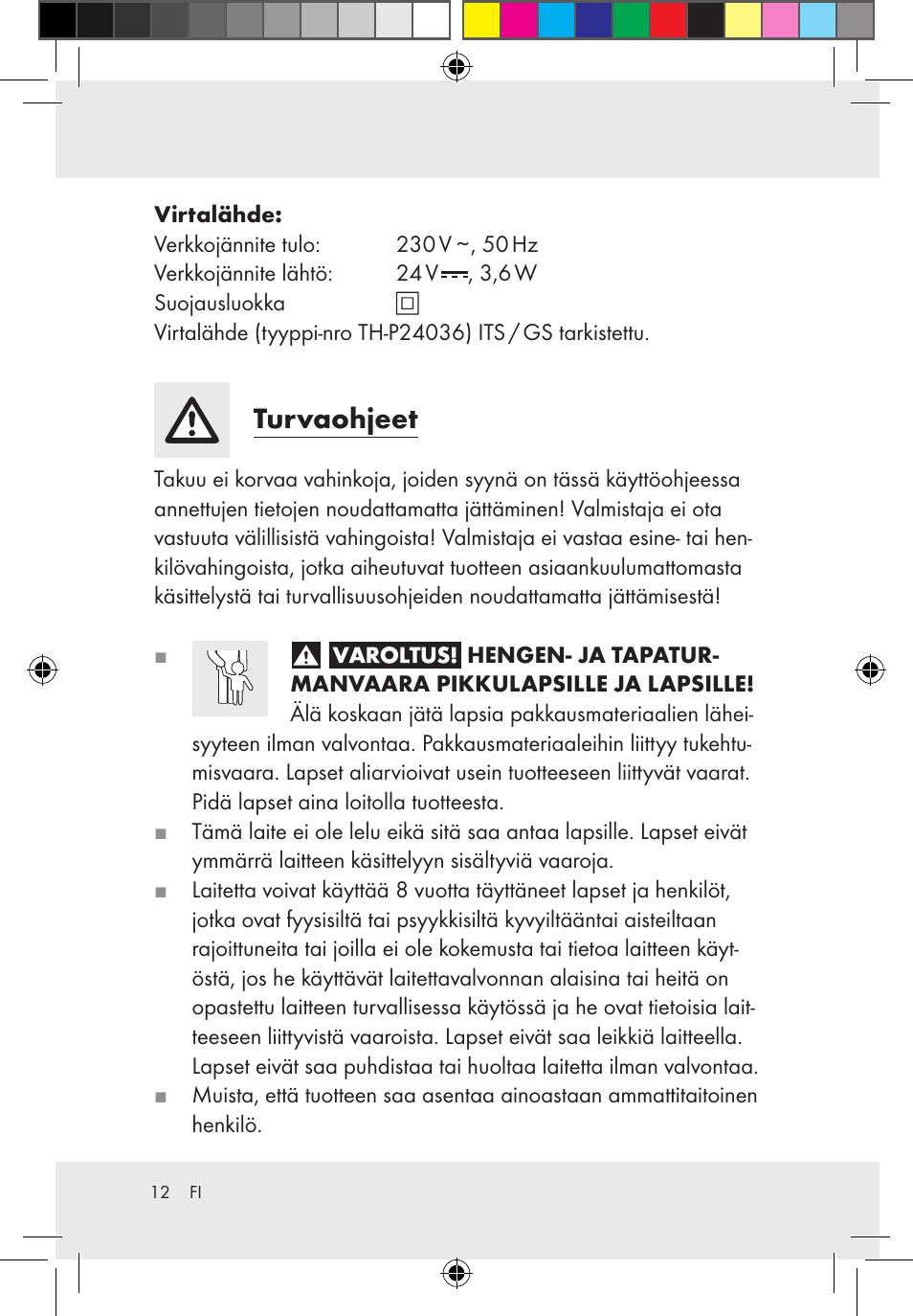 Turvaohjeet | Melinera Z30171-BS/Z31589-BS User Manual | Page 12 / 49