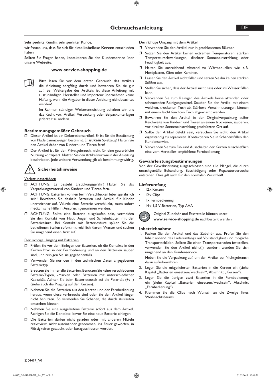 Melinera Z04497 User Manual | 8 pages