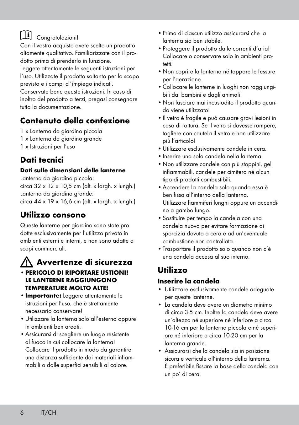 Contenuto della confezione, Dati tecnici, Utilizzo consono | Avvertenze di sicurezza, Utilizzo | Melinera LS-1662 User Manual | Page 6 / 12