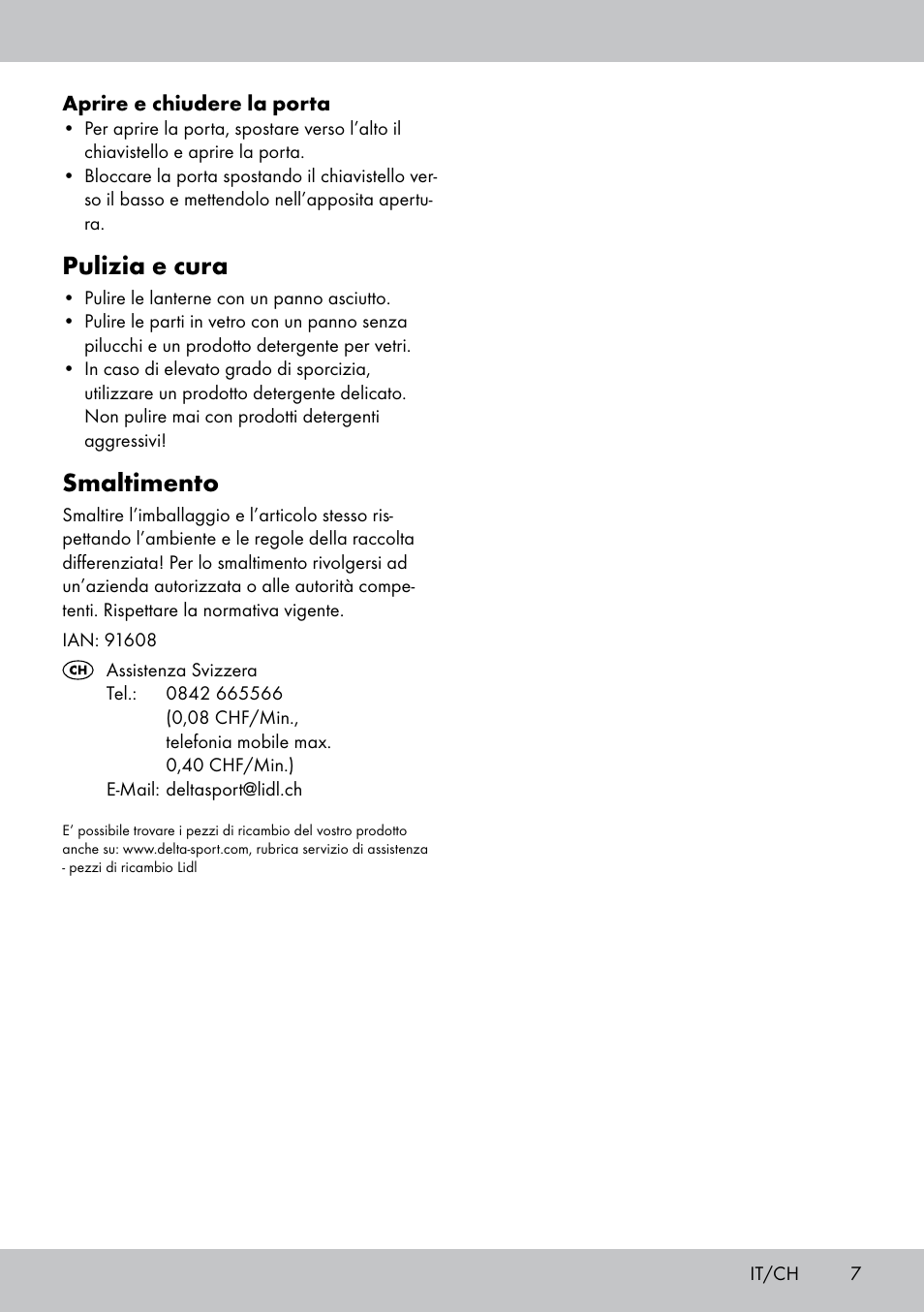 Pulizia e cura, Smaltimento | Melinera LS-1662 User Manual | Page 7 / 12