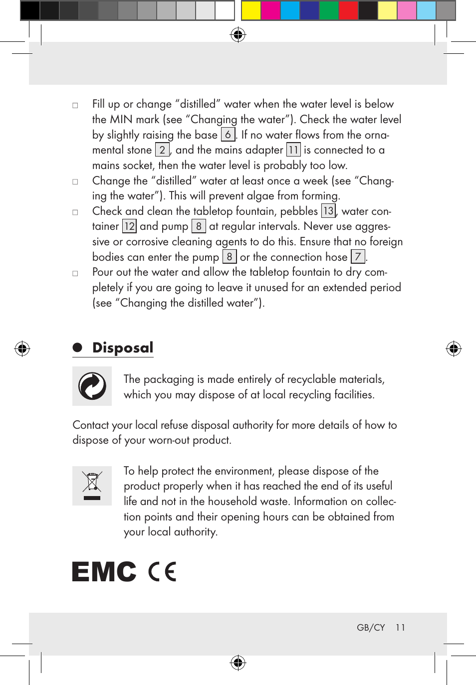 Disposal | Melinera Z31300-BS User Manual | Page 11 / 24