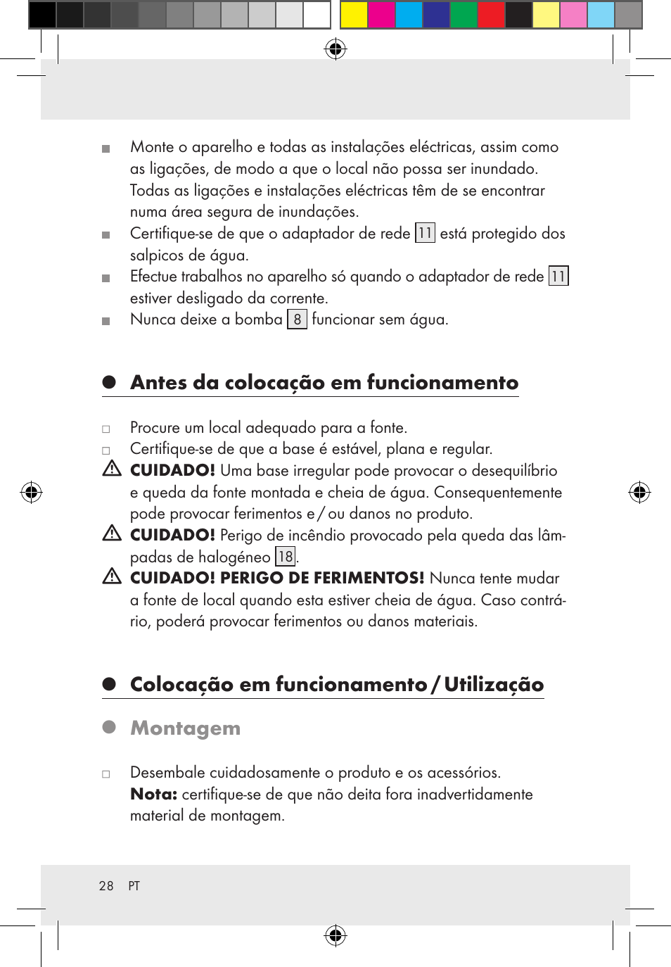 Antes da colocação em funcionamento, Colocação em funcionamento / utilização, Montagem | Melinera Z31300-BS User Manual | Page 28 / 54