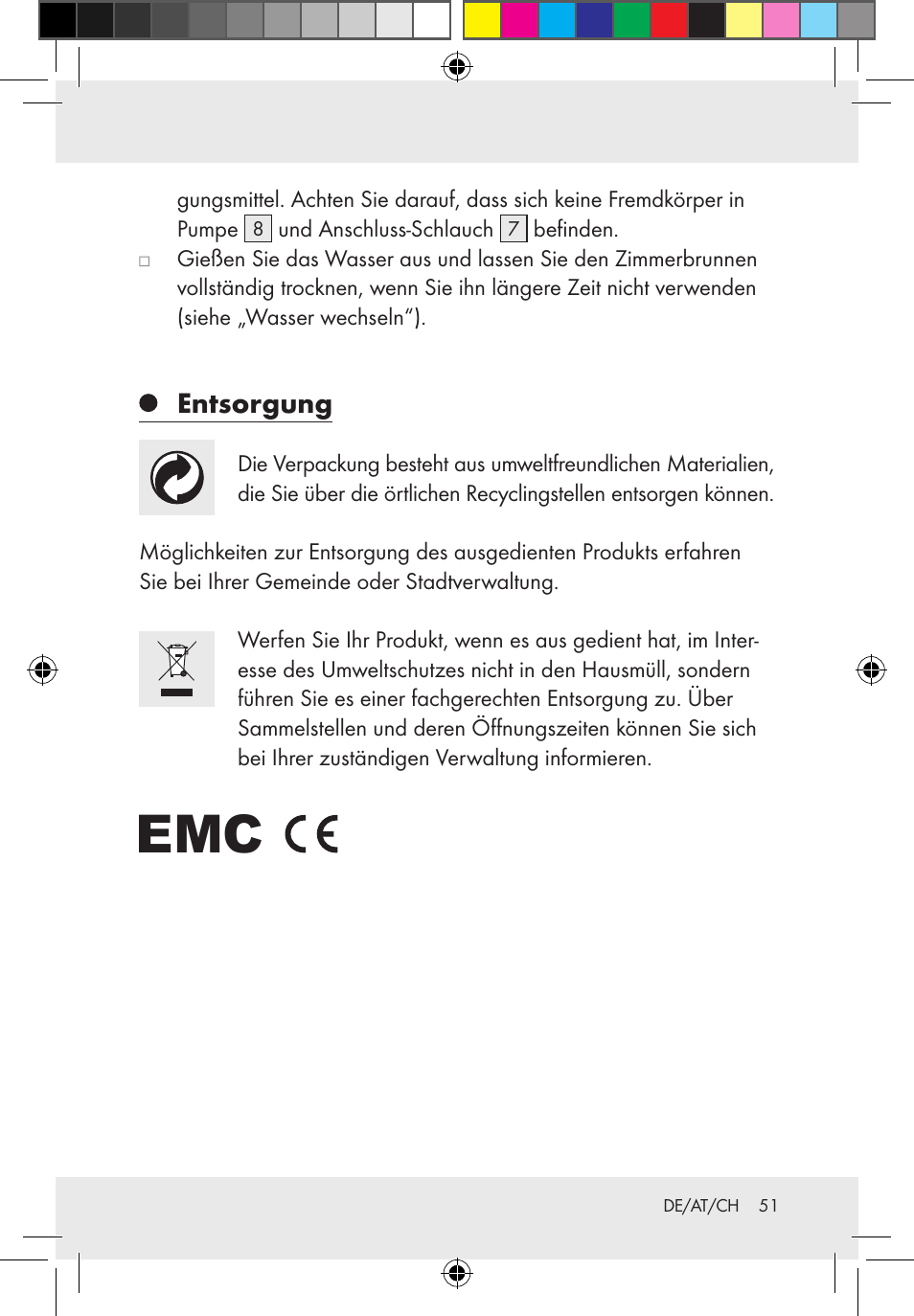 Entsorgung | Melinera Z31300-BS User Manual | Page 51 / 54