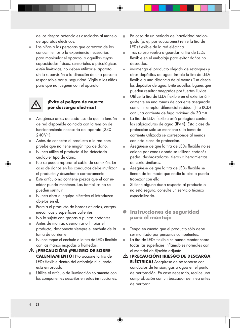 Instrucciones de seguridad para el montaje | Melinera Z28957A-BS User Manual | Page 4 / 18