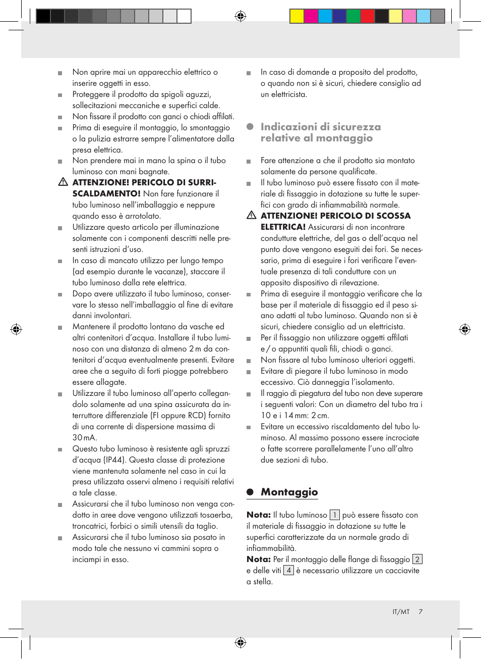 Indicazioni di sicurezza relative al montaggio, Montaggio | Melinera Z28957A-BS User Manual | Page 7 / 18