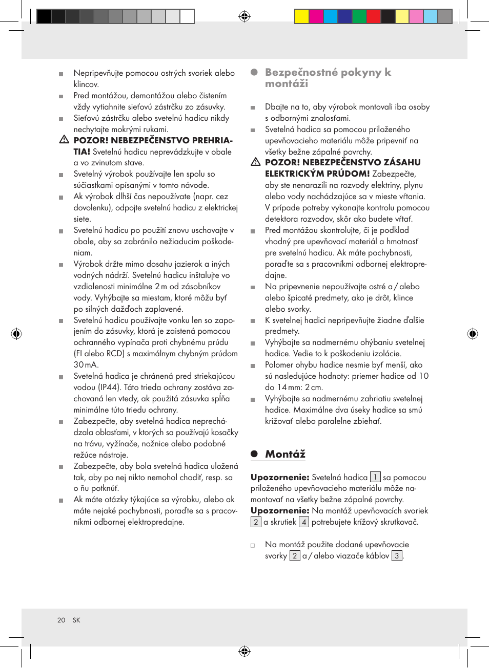 Bezpečnostné pokyny k montáži, Montáž | Melinera Z28957A-BS User Manual | Page 20 / 25