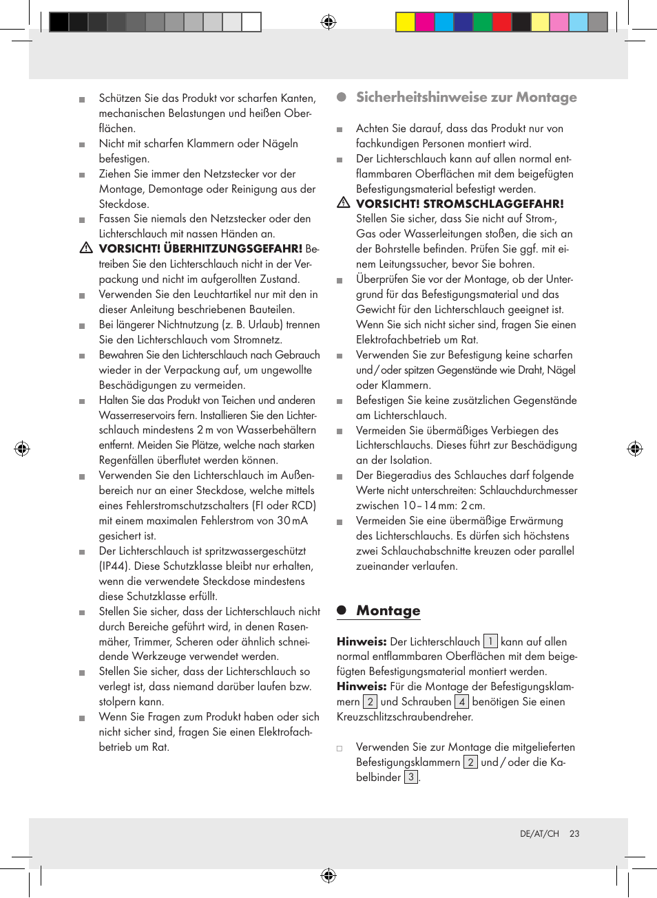Sicherheitshinweise zur montage, Montage | Melinera Z28957A-BS User Manual | Page 23 / 25