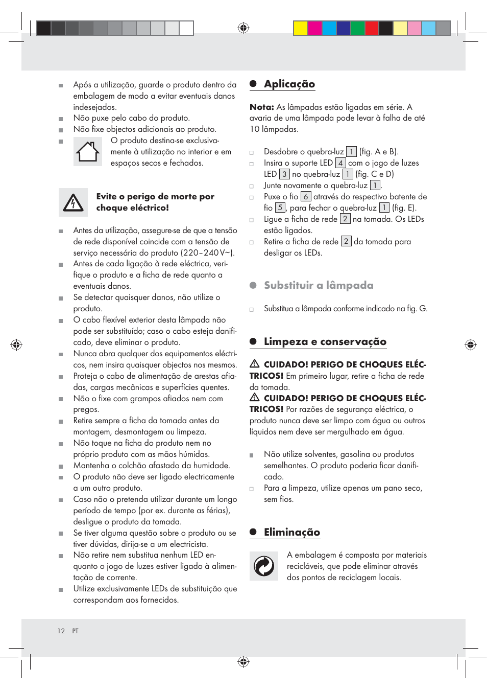 Aplicação, Substituir a lâmpada, Limpeza e conservação | Eliminação | Melinera Z31245 User Manual | Page 12 / 20