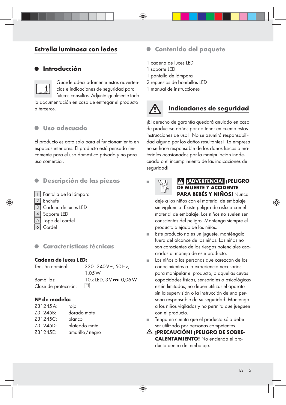 Melinera Z31245 User Manual | Page 5 / 20