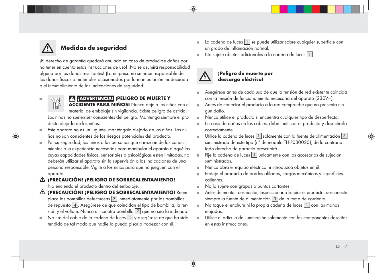 Medidas de seguridad | Melinera Z28965-BS User Manual | Page 7 / 30