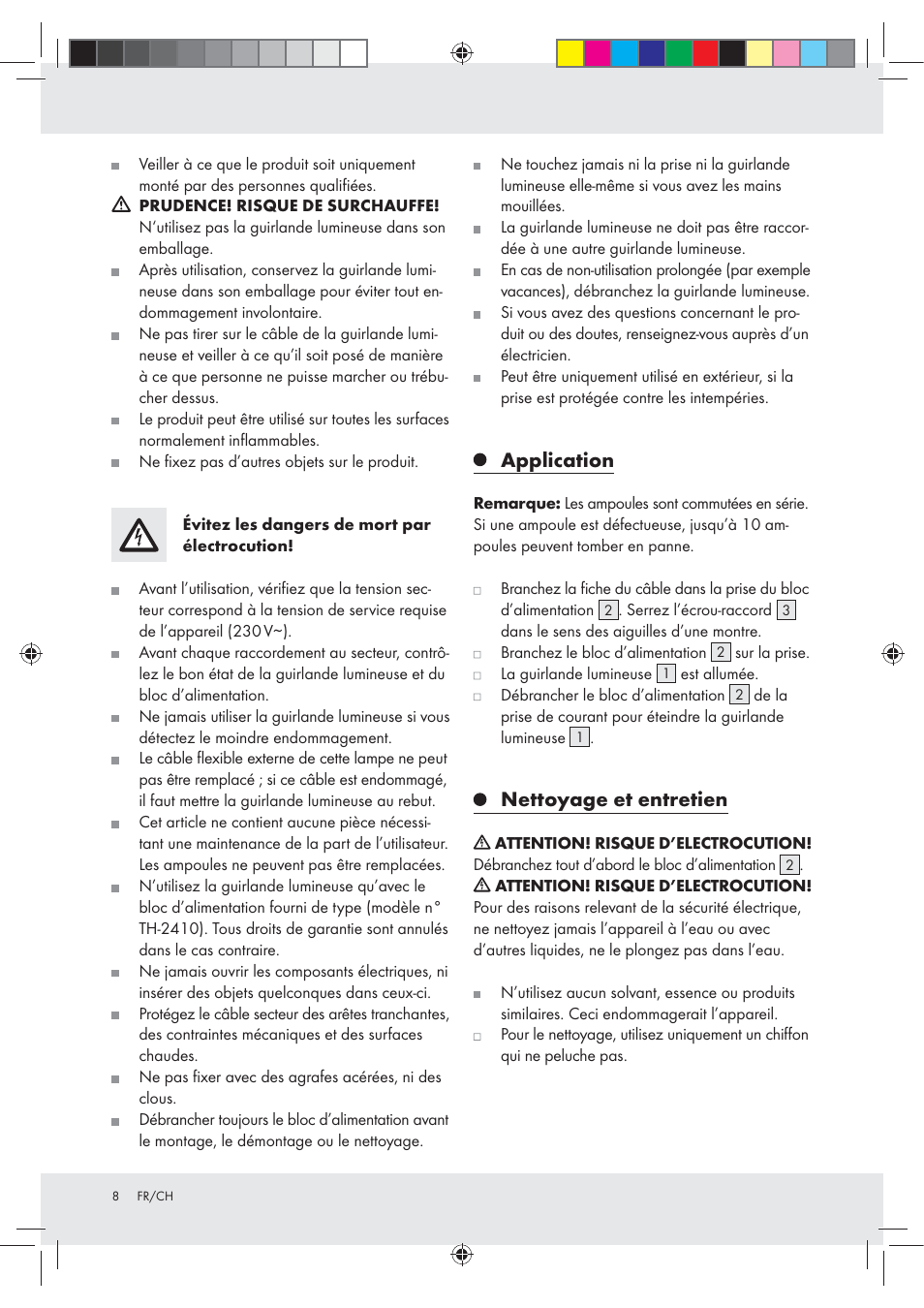 Application, Nettoyage et entretien | Melinera Z30251-BS User Manual | Page 8 / 13