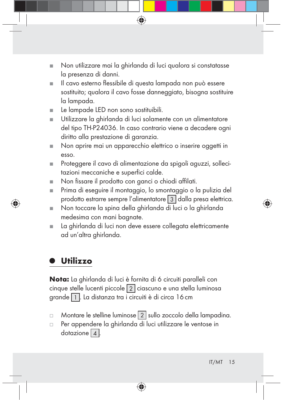 Utilizzo | Melinera Z30171-BS User Manual | Page 15 / 37