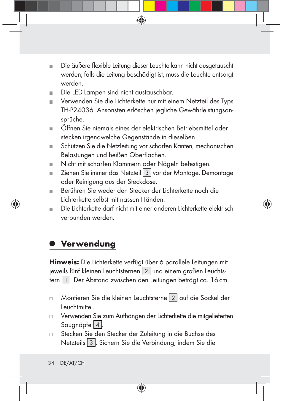 Verwendung | Melinera Z30171-BS User Manual | Page 34 / 37