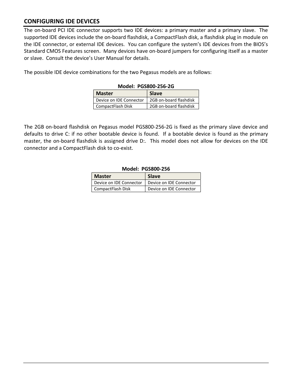 Configuring ide devices | Diamond Systems C-PGS-KIT User Manual | Page 12 / 12