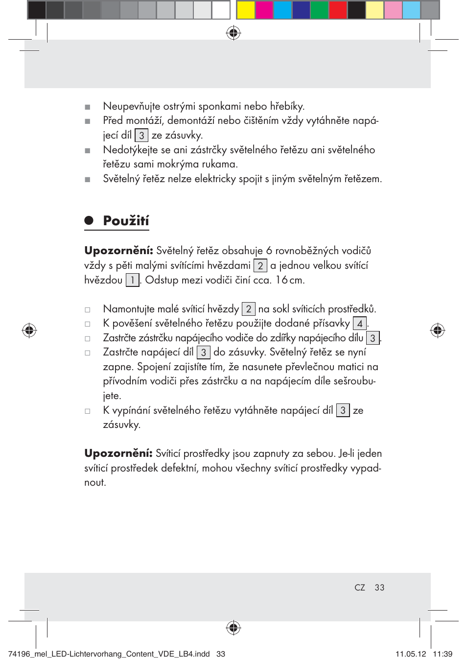 Použití | Melinera Z30171-BS User Manual | Page 33 / 48