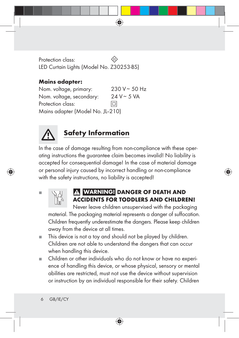 Safety information | Melinera Z30253-BS User Manual | Page 6 / 17