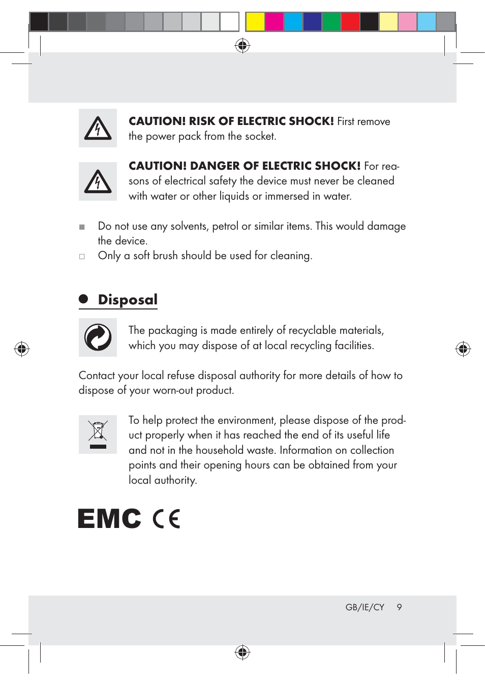 Disposal | Melinera Z30253-BS User Manual | Page 9 / 17