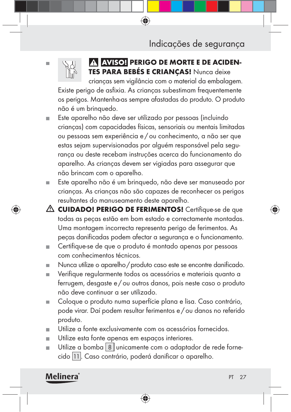 Indicações de segurança | Melinera Z30094C-BS User Manual | Page 27 / 56
