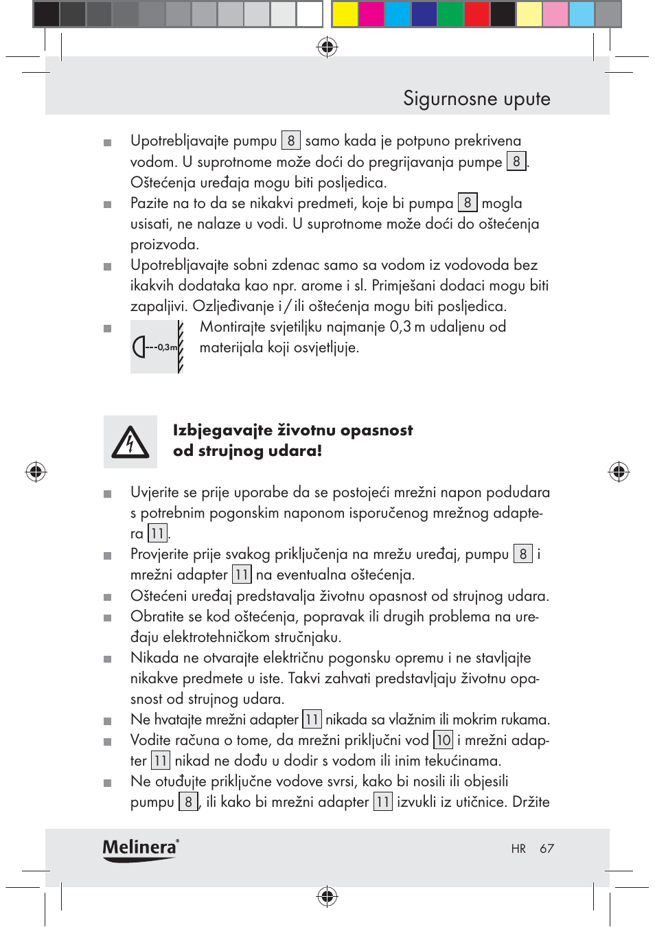 Sigurnosne upute | Melinera Z30094C-BS User Manual | Page 67 / 85