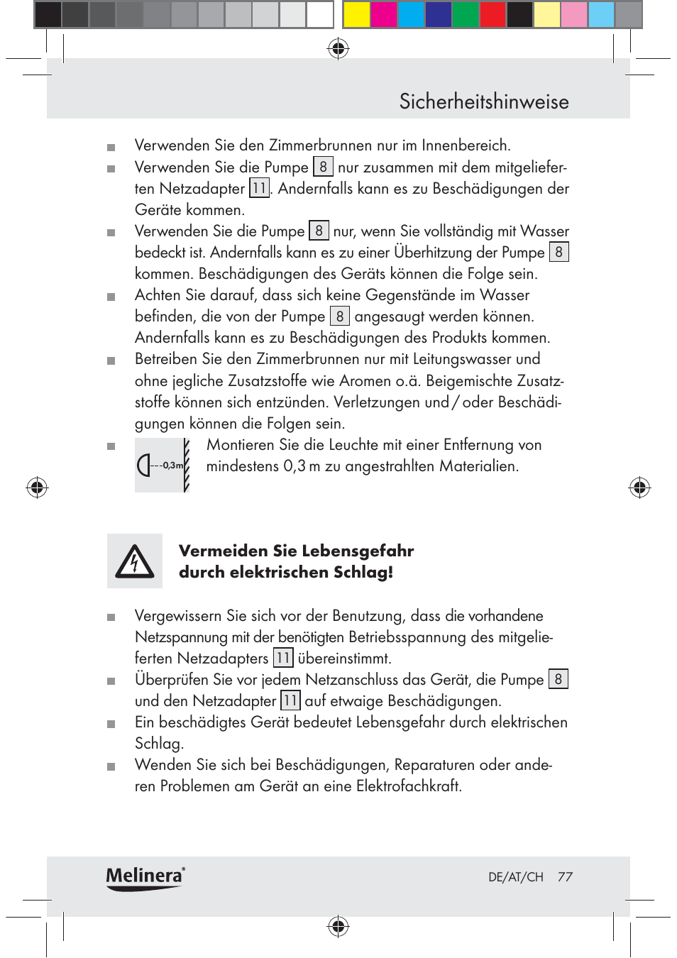 Sicherheitshinweise | Melinera Z30094C-BS User Manual | Page 77 / 85