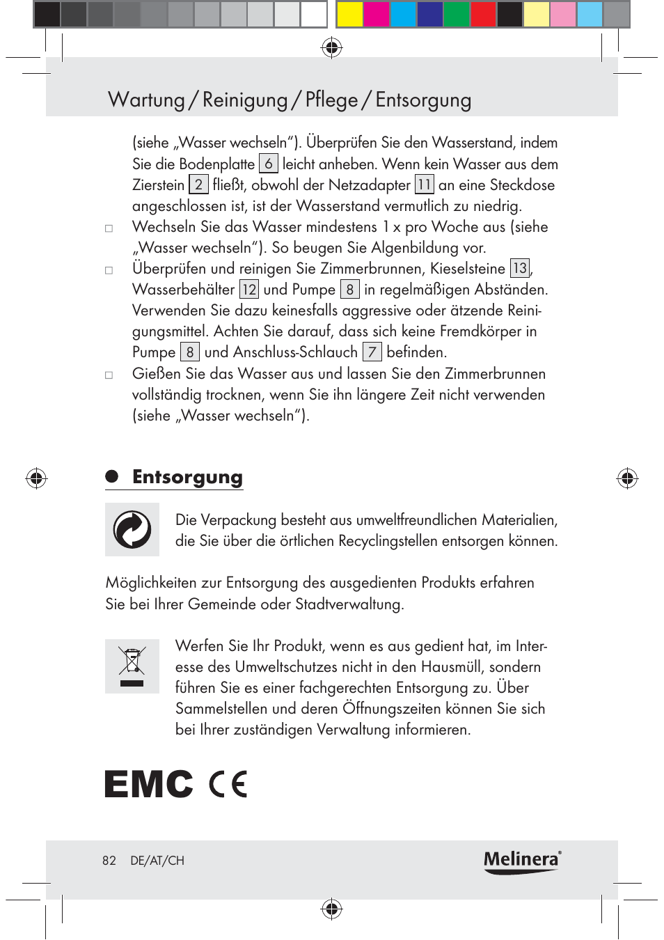 Wartung / reinigung / pflege / entsorgung, Entsorgung | Melinera Z30094C-BS User Manual | Page 82 / 85