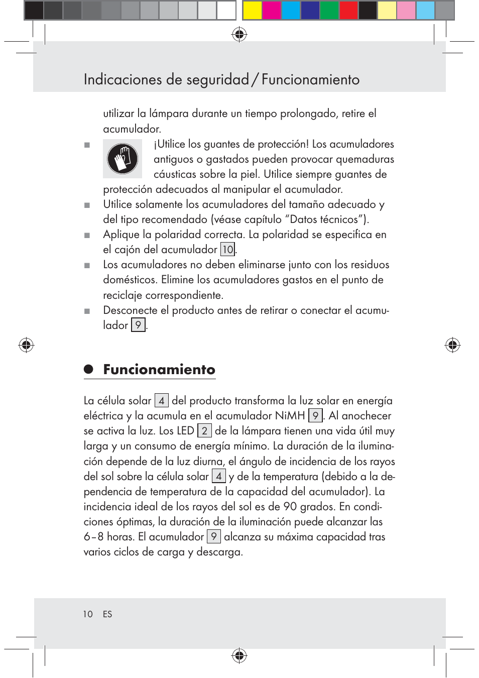 Indicaciones de seguridad / funcionamiento, Funcionamiento | Melinera Z29617 User Manual | Page 10 / 56