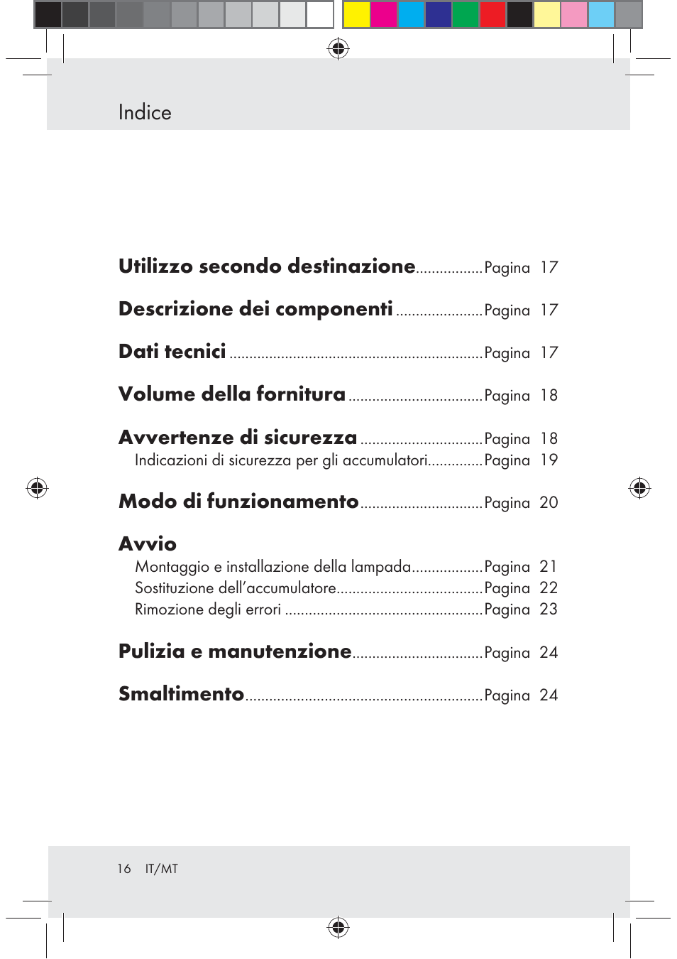 Indice | Melinera Z29617 User Manual | Page 16 / 56