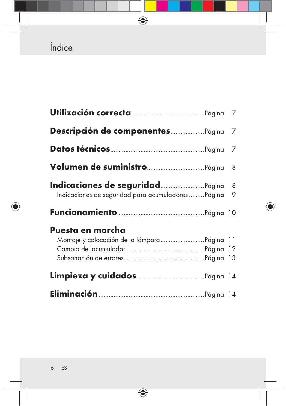 Índice, Utilización correcta, Descripción de componentes | Datos técnicos, Volumen de suministro, Indicaciones de seguridad, Funcionamiento, Puesta en marcha, Limpieza y cuidados, Eliminación | Melinera Z29617 User Manual | Page 6 / 56