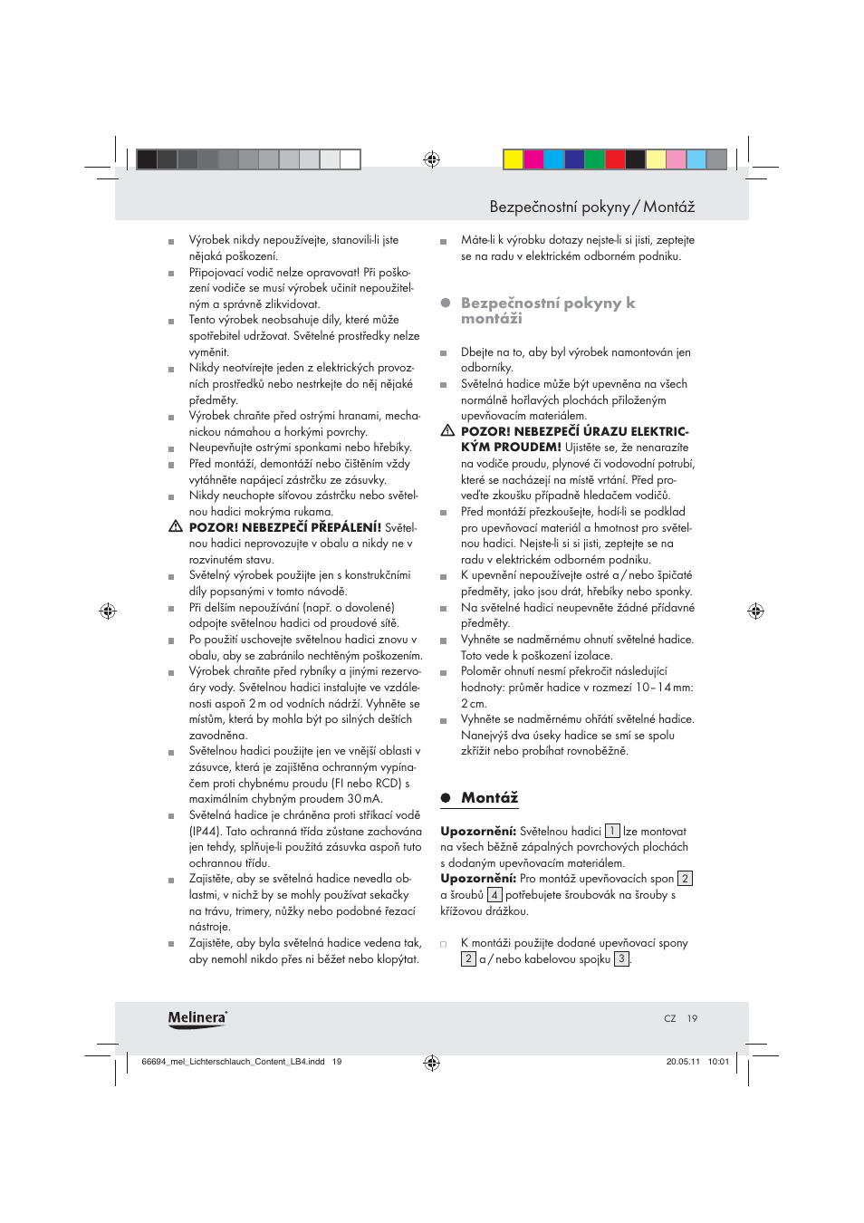 Bezpečnostní pokyny / montáž | Melinera Z28957 User Manual | Page 17 / 25