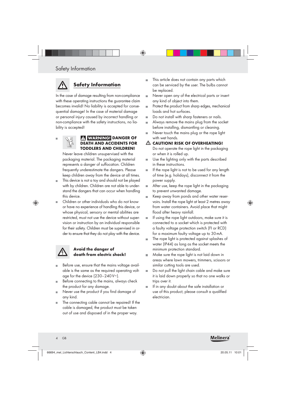 Safety information | Melinera Z28957 User Manual | Page 2 / 25