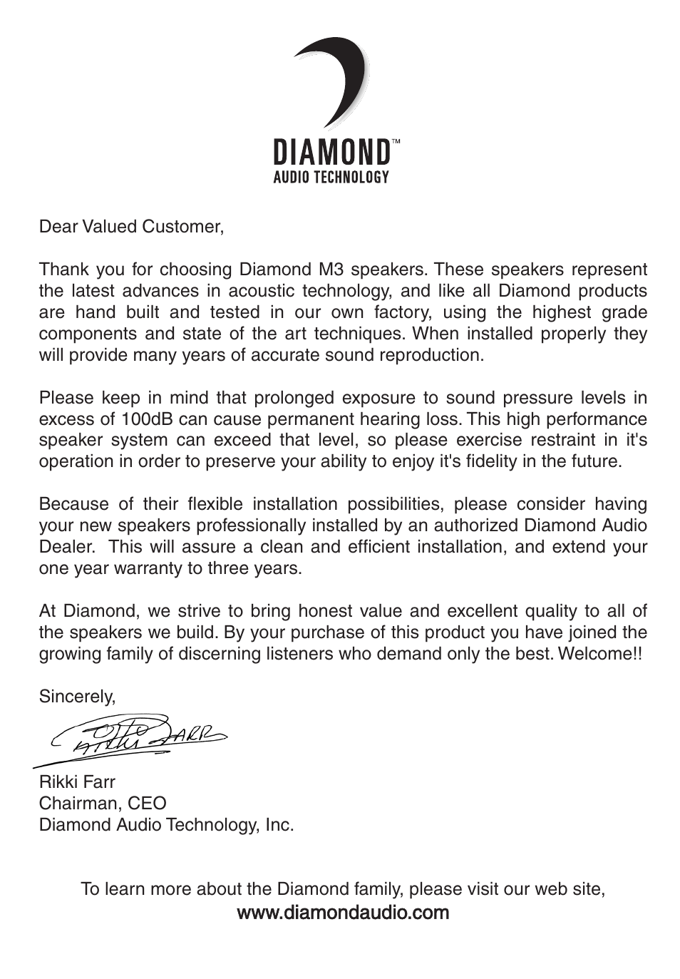 Diamond Audio Technology M341 User Manual | Page 2 / 12