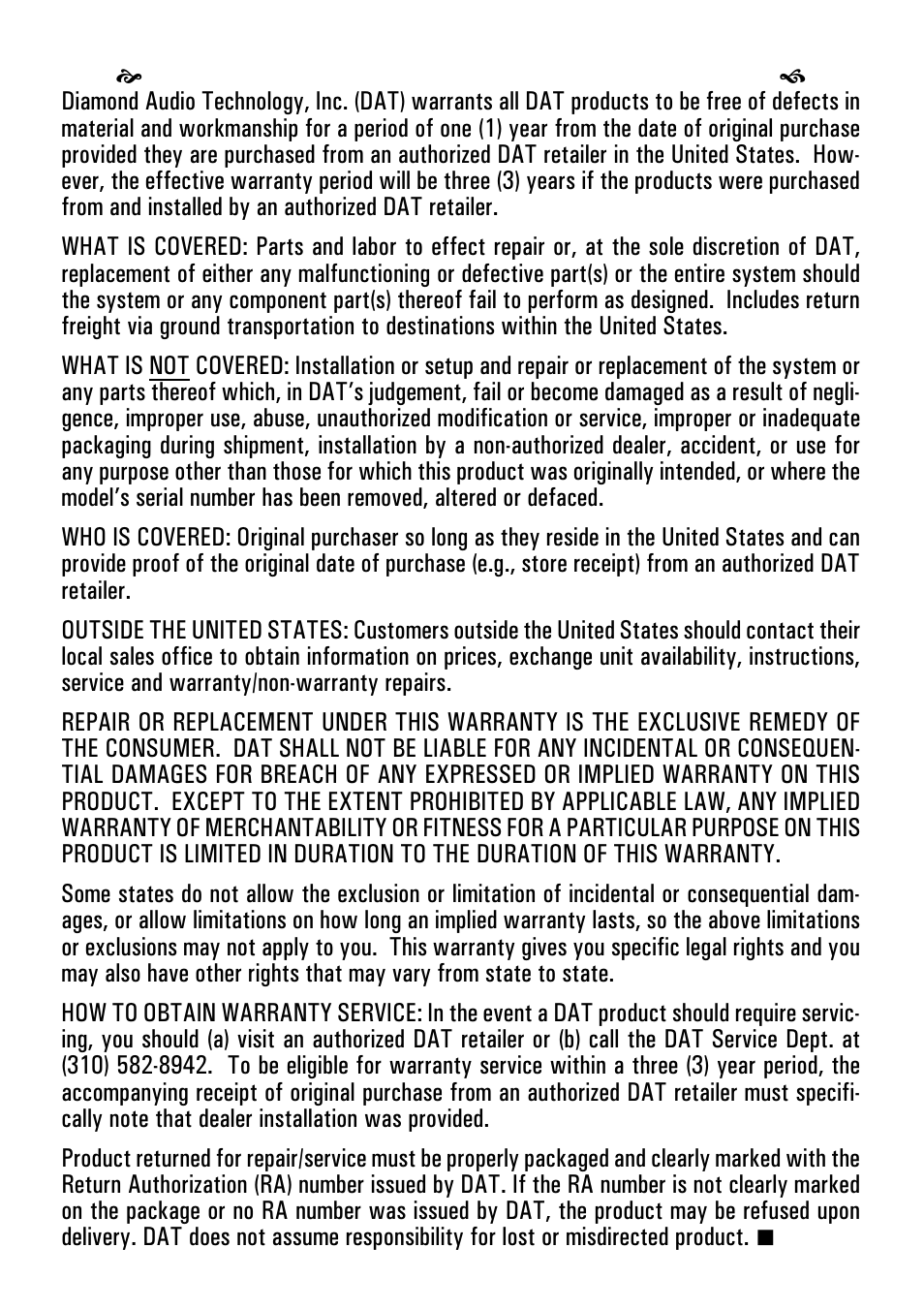 Diamond Audio Technology S400 User Manual | Page 15 / 16