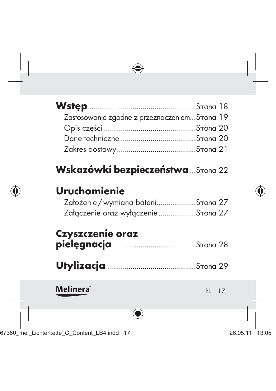 Wstęp, Wskazówki bezpieczeństwa, Uruchomienie | Czyszczenie oraz pielęgnacja, Utylizacja | Melinera Z30316C User Manual | Page 15 / 98