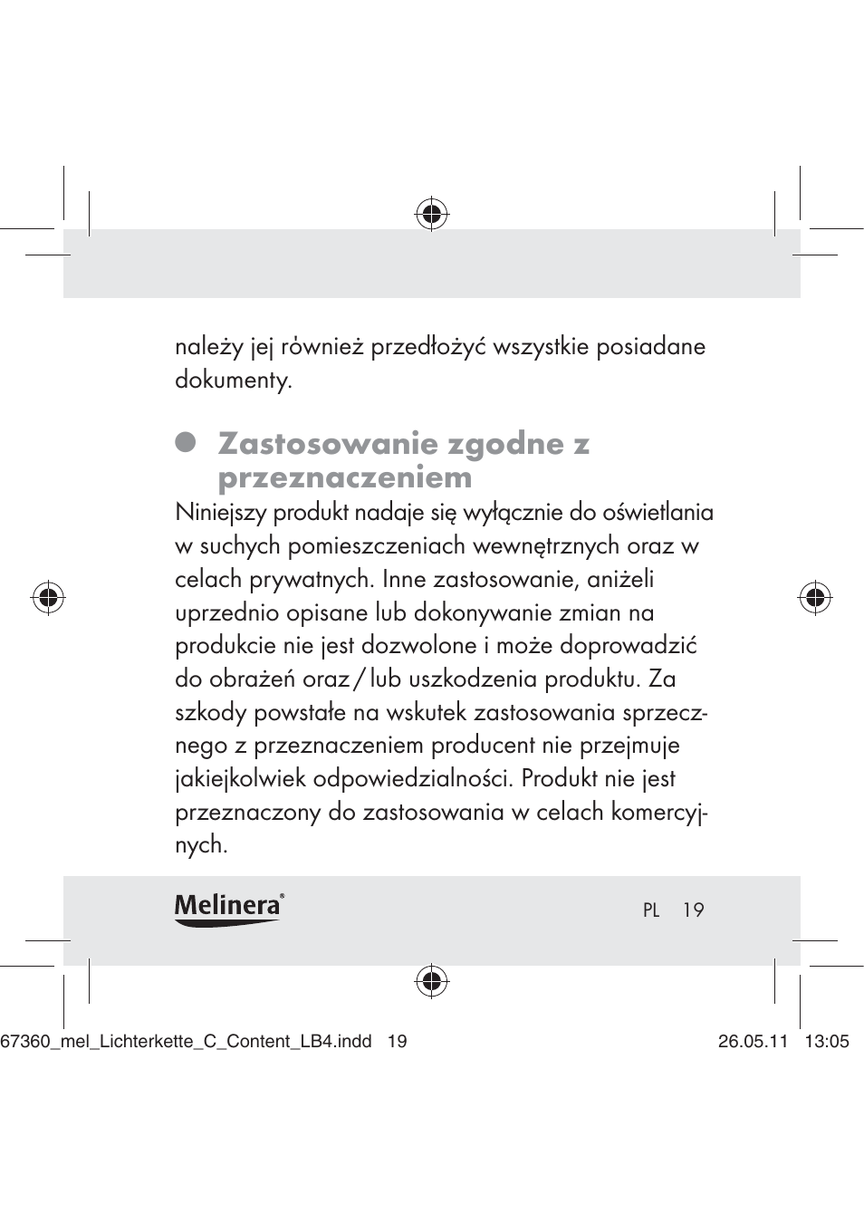 Zastosowanie zgodne z przeznaczeniem | Melinera Z30316C User Manual | Page 17 / 98