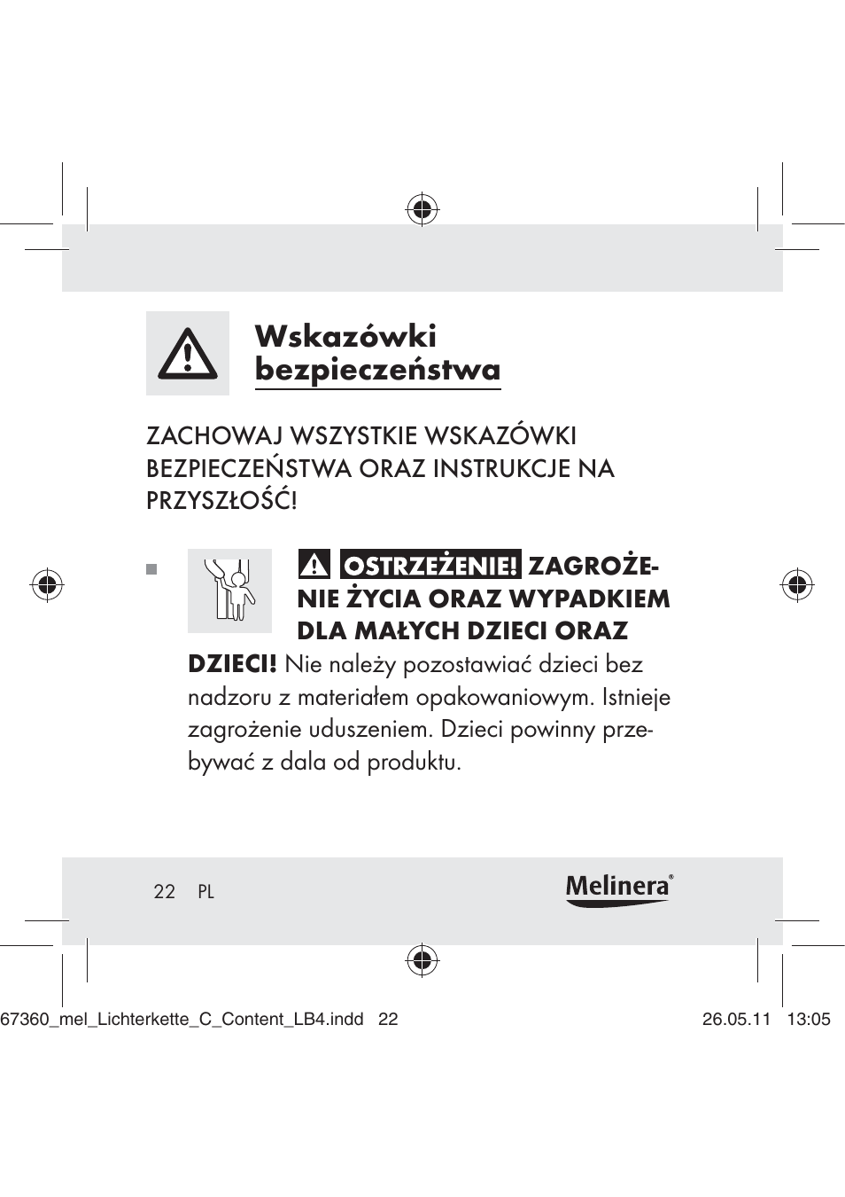 Wskazówki bezpieczeństwa | Melinera Z30316C User Manual | Page 20 / 98