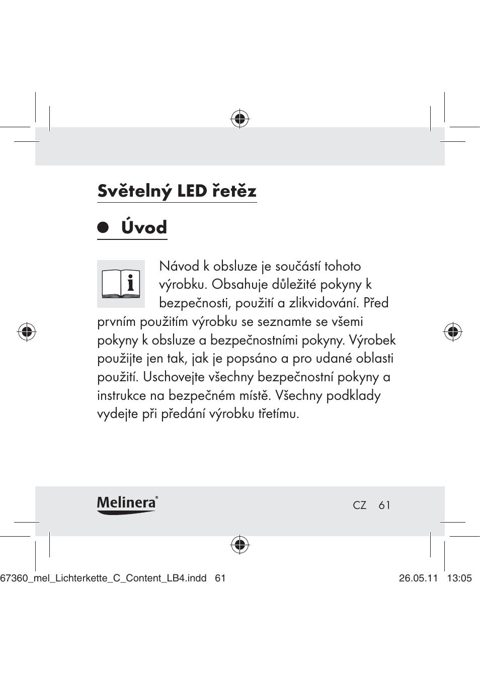 Světelný led řetěz úvod | Melinera Z30316C User Manual | Page 59 / 98