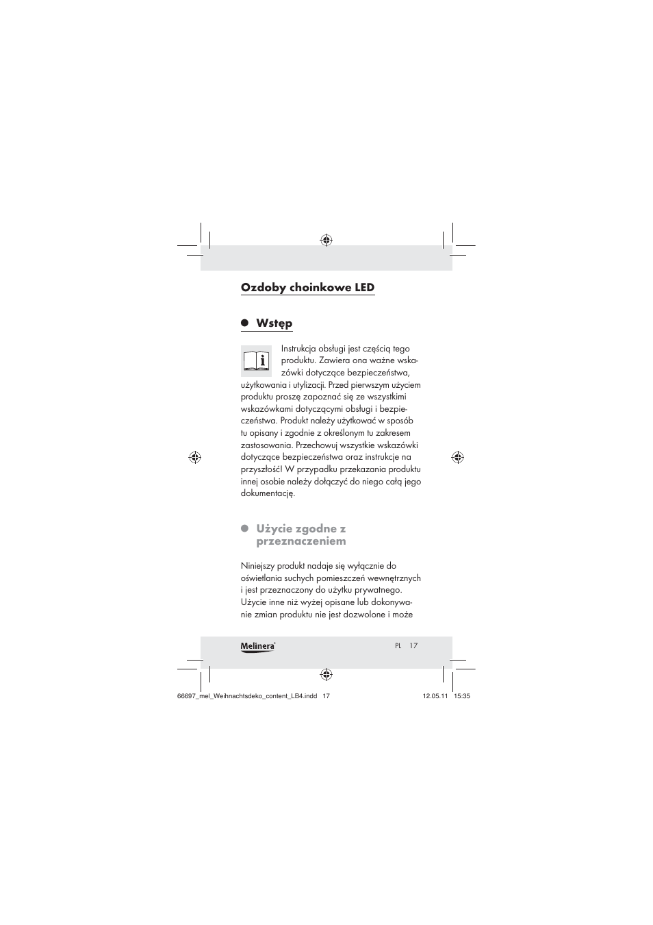 Ozdoby choinkowe led, Wstęp, Użycie zgodne z przeznaczeniem | Melinera Z30320 User Manual | Page 15 / 75
