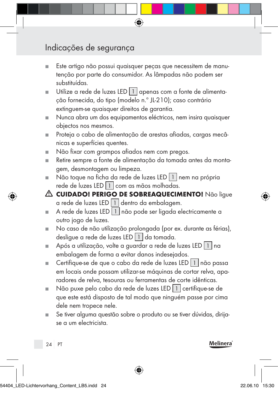Indicações de segurança | Melinera Z30253-BS User Manual | Page 22 / 39