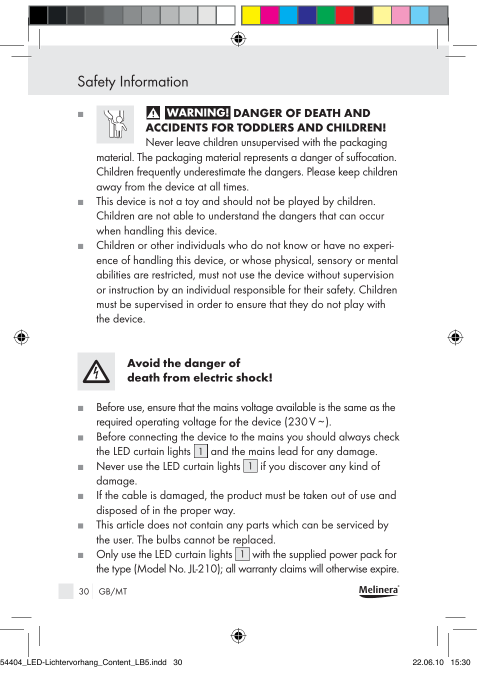 Safety information | Melinera Z30253-BS User Manual | Page 28 / 39