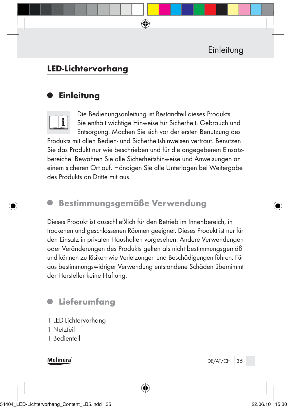 Einleitung, Led-lichtervorhang, Bestimmungsgemäße verwendung | Lieferumfang | Melinera Z30253-BS User Manual | Page 33 / 39