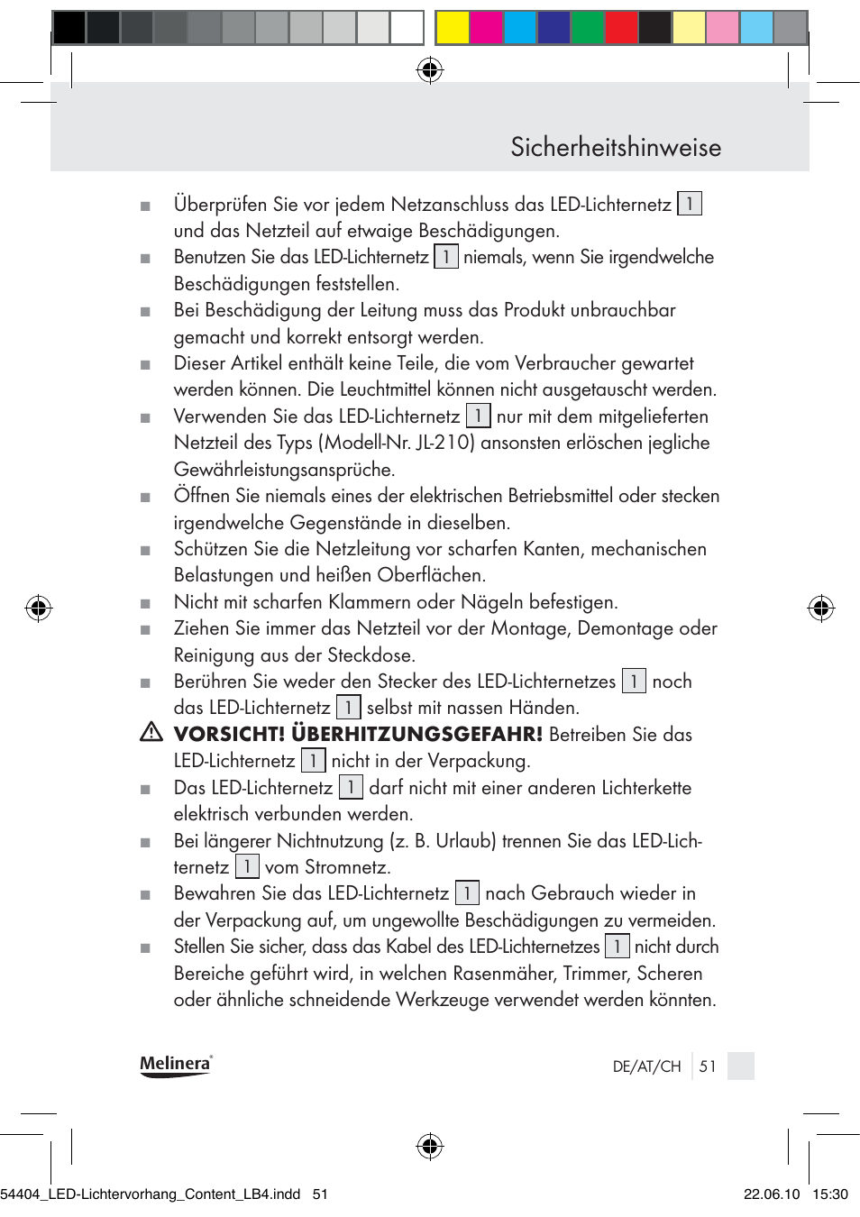Sicherheitshinweise | Melinera Z30253-BS User Manual | Page 49 / 52