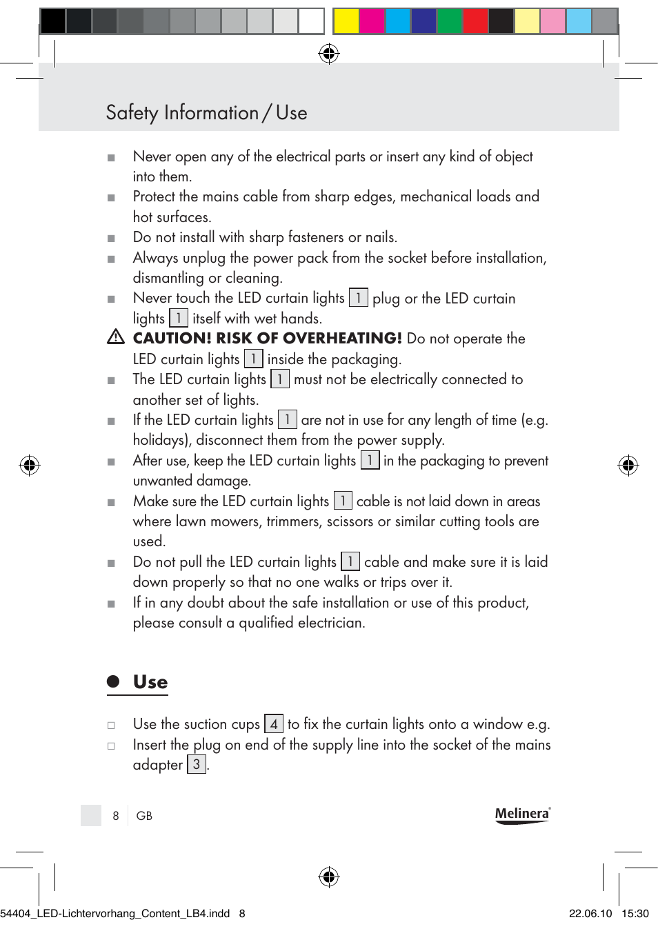 Safety information / use | Melinera Z30253-BS User Manual | Page 6 / 52