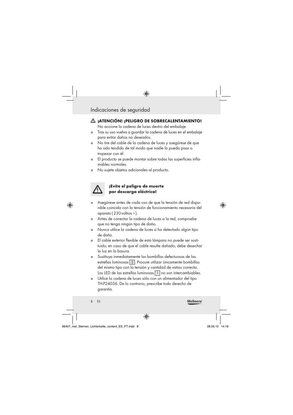 Indicaciones de seguridad | Melinera Z30171 User Manual | Page 6 / 41