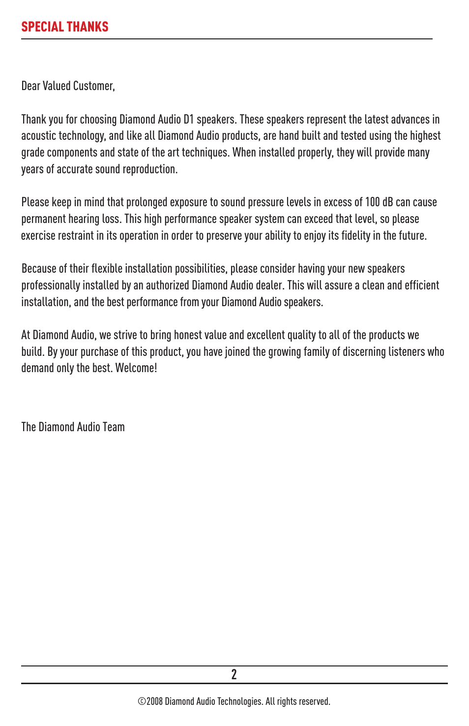 Diamond Audio Technology D161.5 User Manual | Page 2 / 8