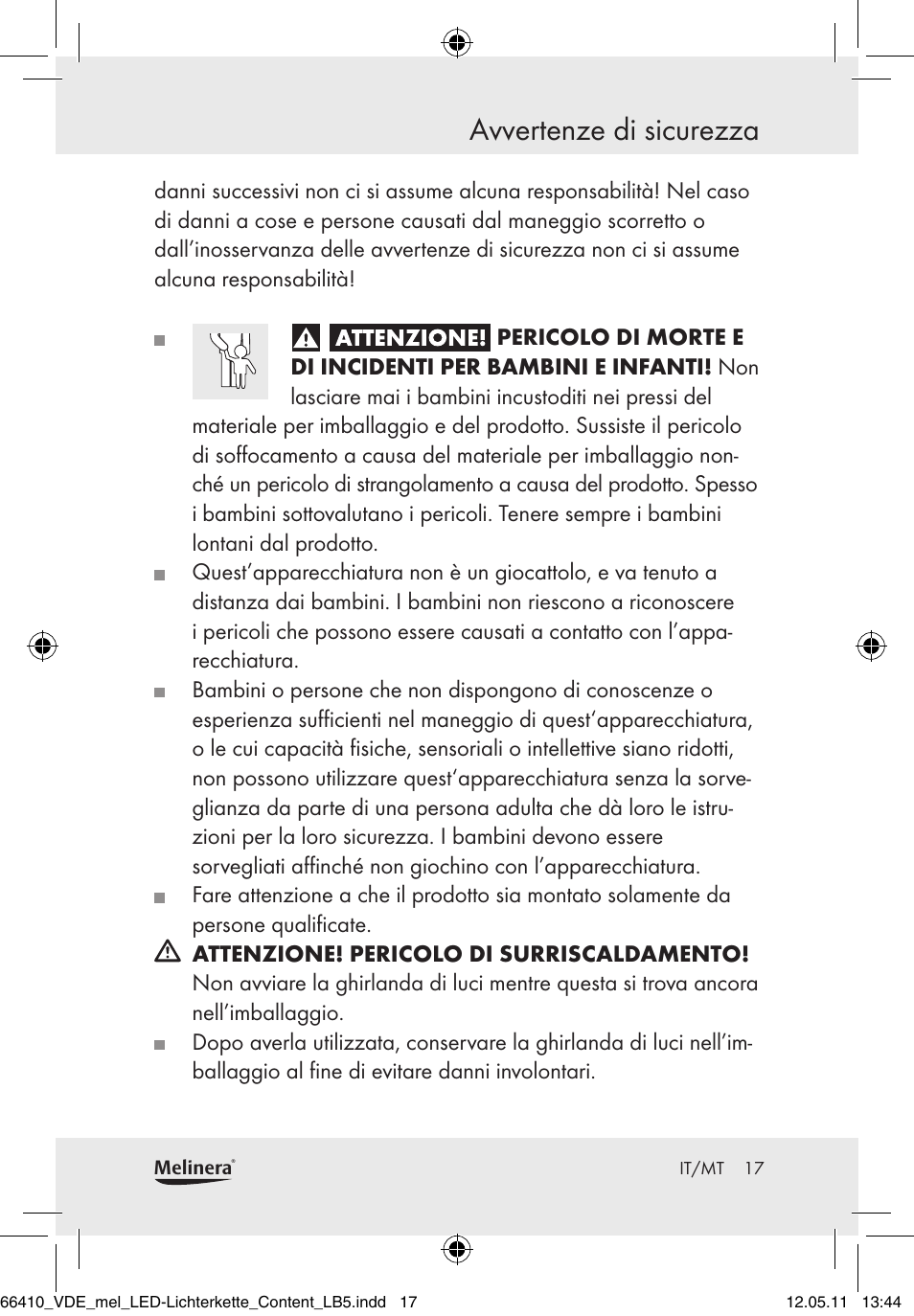 Avvertenze di sicurezza | Melinera Z30233A-BS/Z30233B-BS User Manual | Page 15 / 49