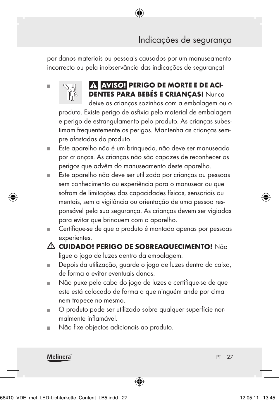 Indicações de segurança | Melinera Z30233A-BS/Z30233B-BS User Manual | Page 25 / 49